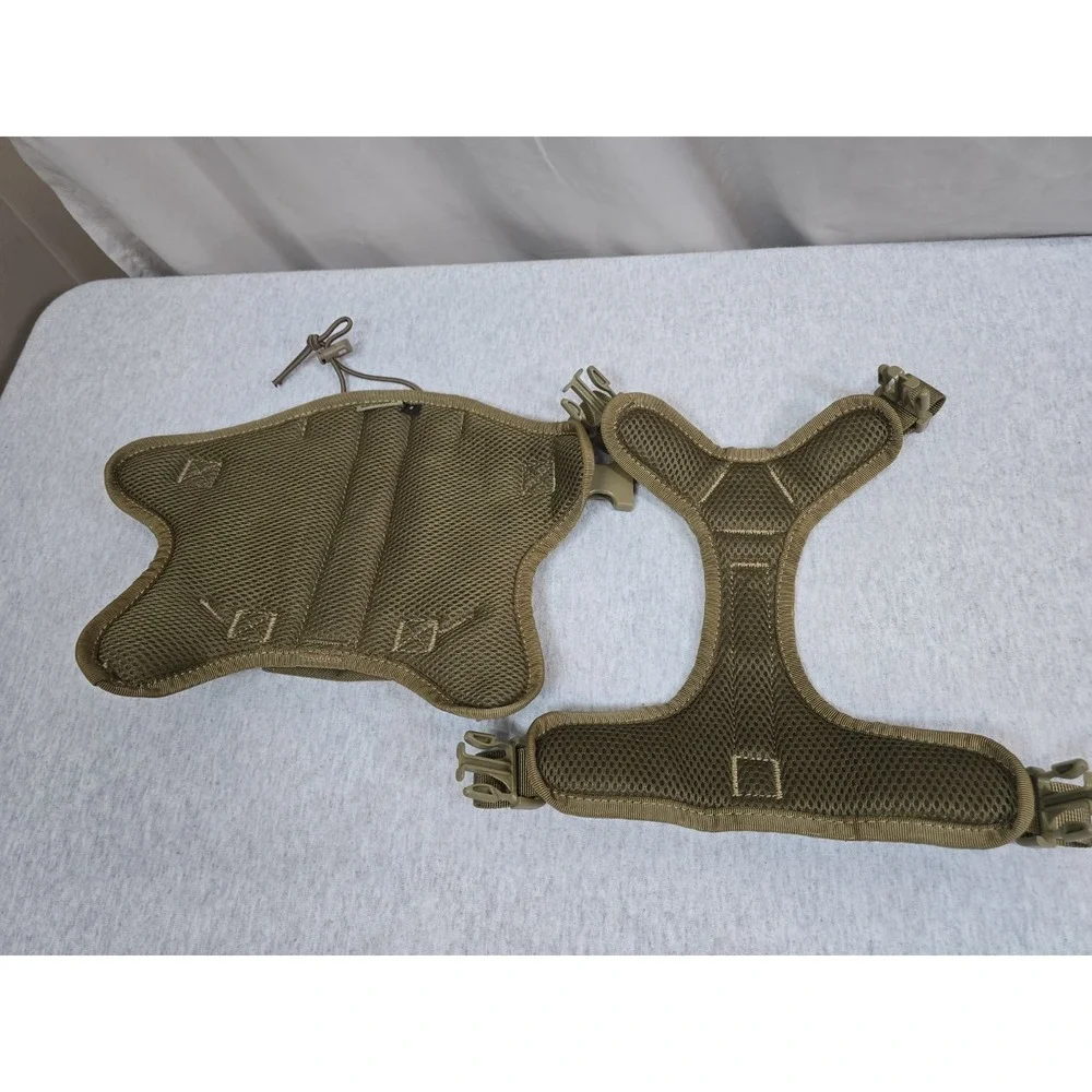 OneTigris Fire Watcher S tactical dog harness features a Coyote Brown finish and